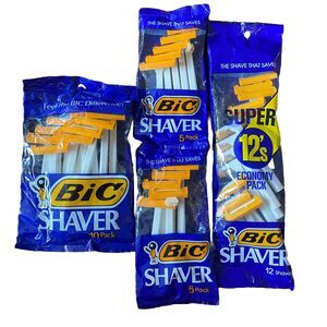 Bic Shavers Vintage 4 Packages 32 Total NOS Sealed Razors For Normal Skin USA